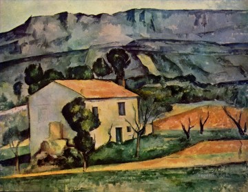  Provence Painting - Houses in Provence near Gardanne Paul Cezanne Mountain